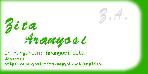 zita aranyosi business card